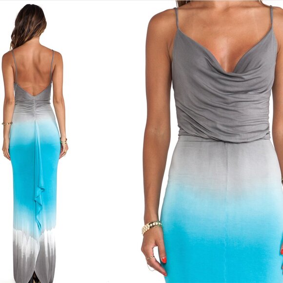 NWT Young Fabulous Broke XS Lavina Dress Long Grey Mermaid Sexy Goddess Backless - Picture 13 of 14